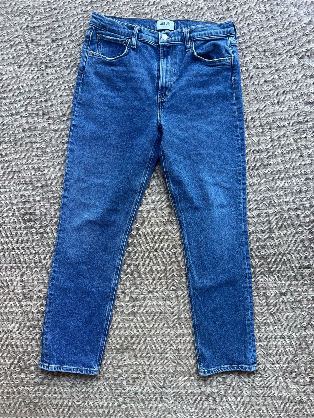 AGOLDE Merrel Jeans 29 High Rise Straight Leg Organic Cotton Blue Denim A9021B